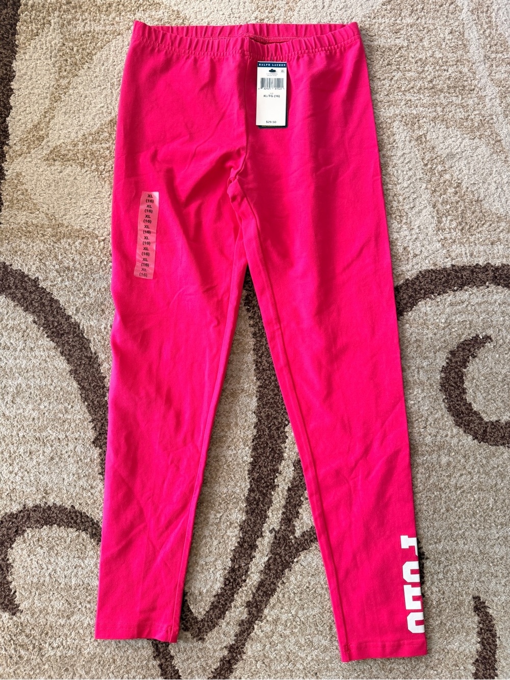 Ralph Lauren Girls Bright Hot Pink Leggings